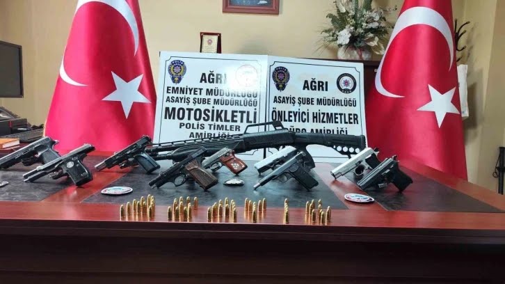 Ağrı’da ruhsatsız silah ele geçirildi