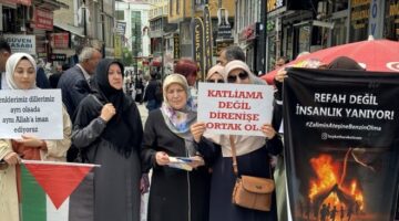 İsrail’in Gazze’ye yönelik saldırıları Ağrı’da protesto edildi